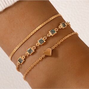 Elegant Gold and Blue Bracelet Set -NWOT